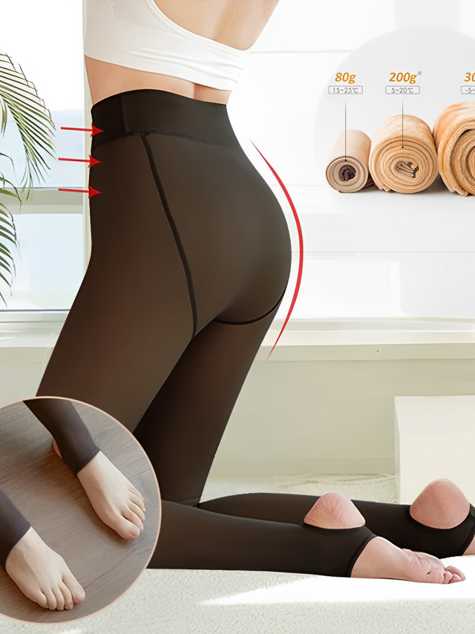 Meia-Calça Feminina Térmica Peluciada com Pézinho Confortável