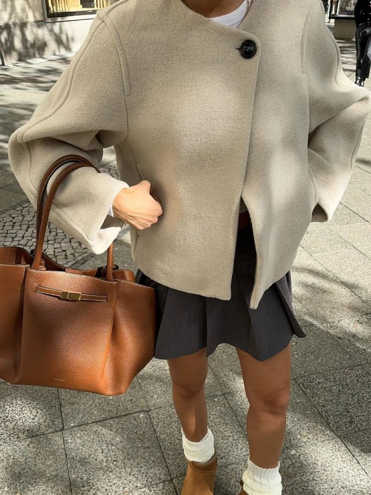 SEAME - Carolina One Button Coat Beige M