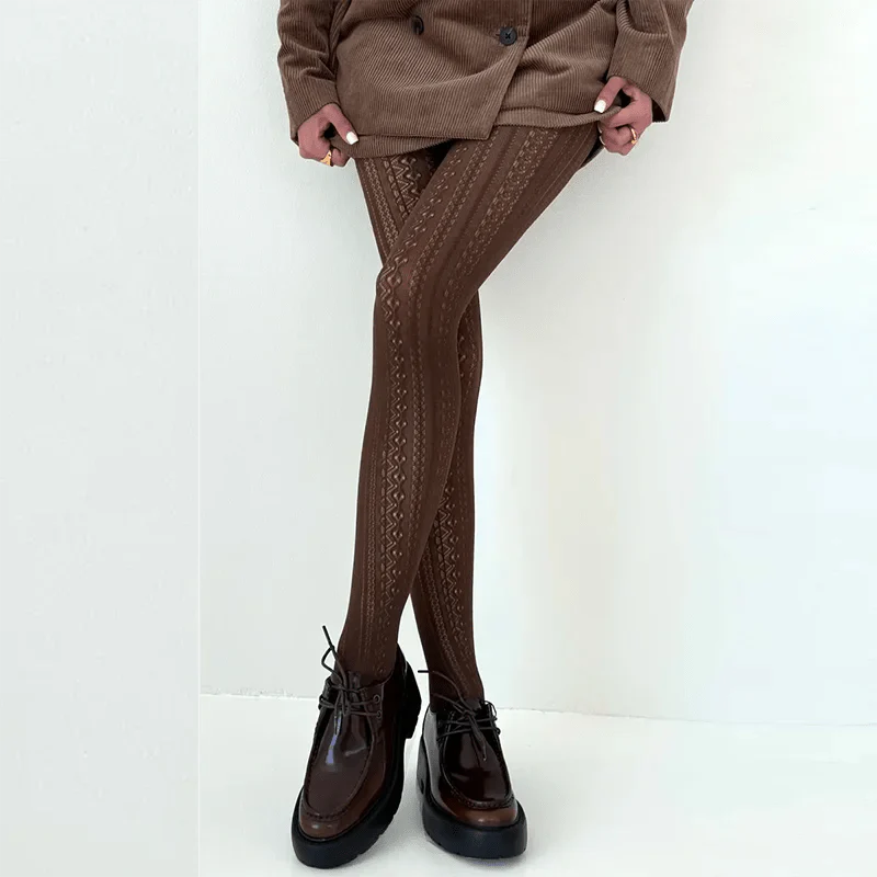 SEAME - Cassandra Knit Tights White S