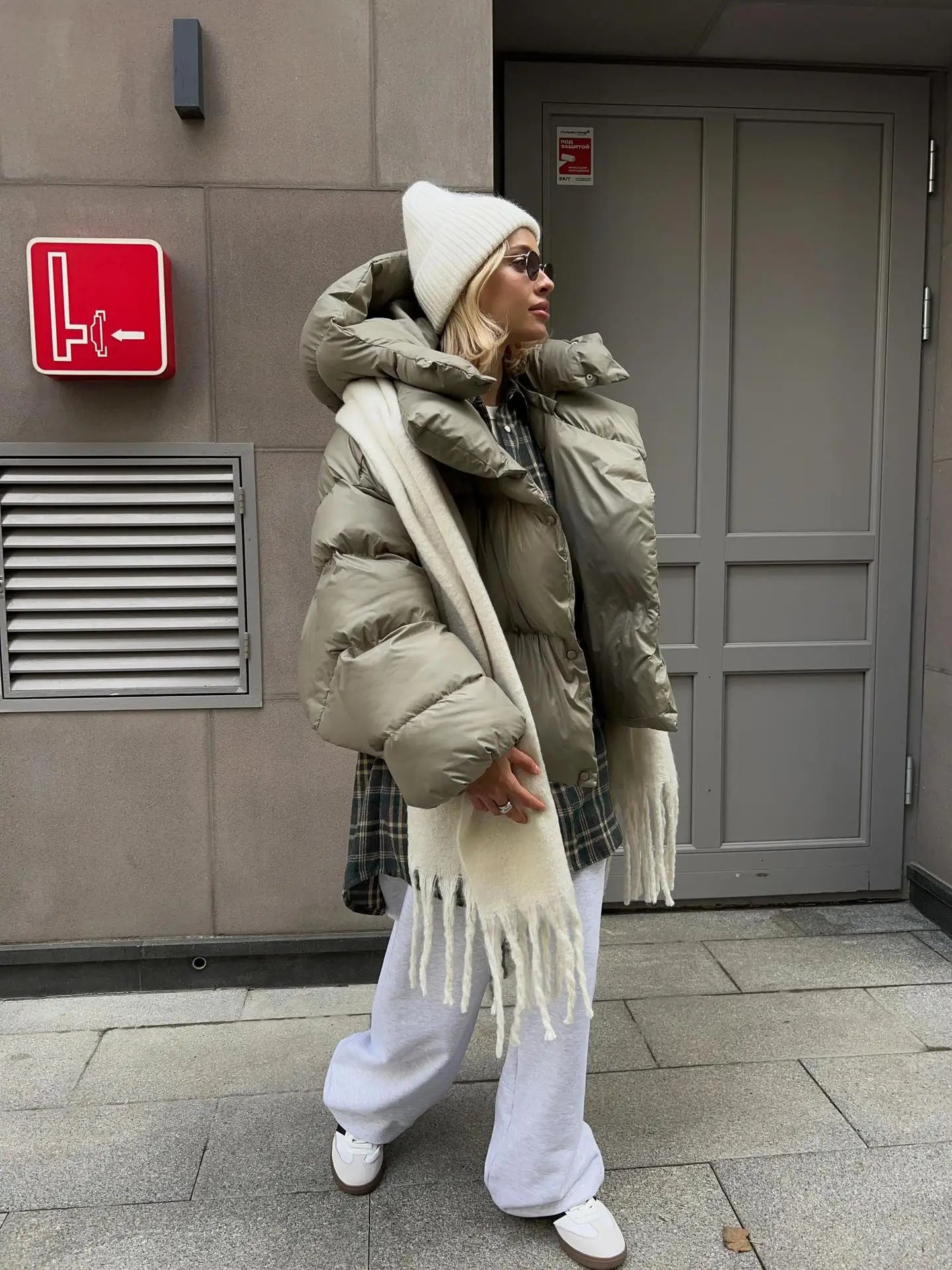 SEAME - Darcy Puffer Jacket Army Green S