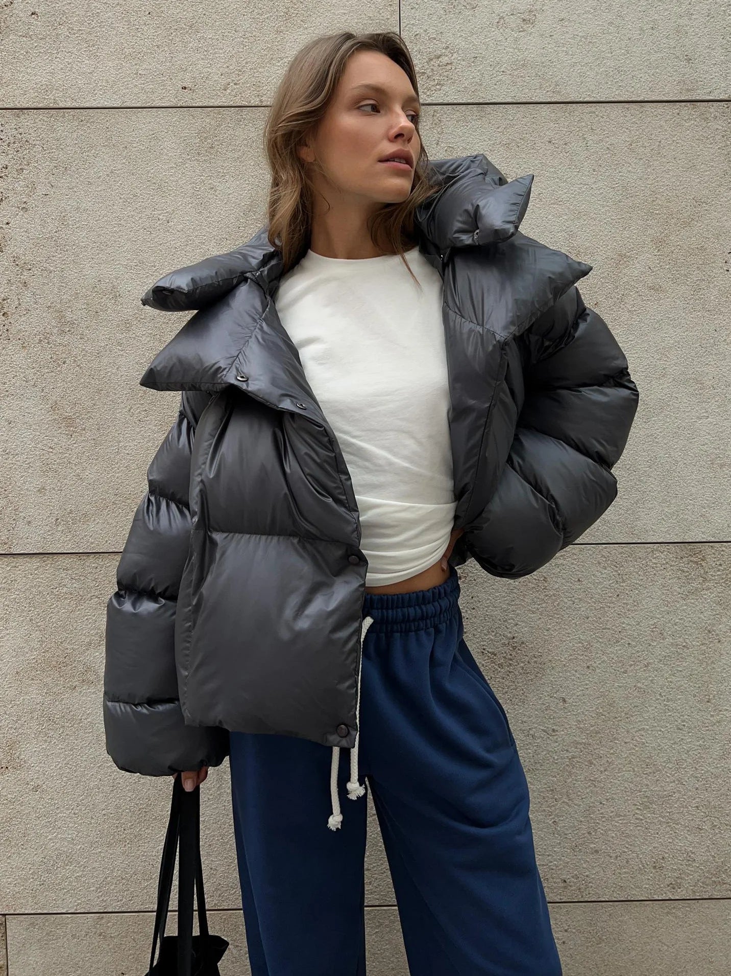 SEAME - Darcy Puffer Jacket Black M