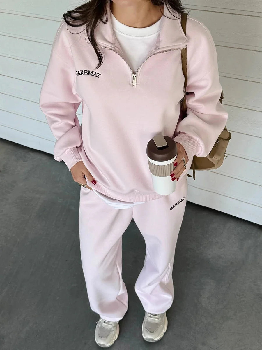 SEAME - Lila Oversized Tracksuit Set Pink L