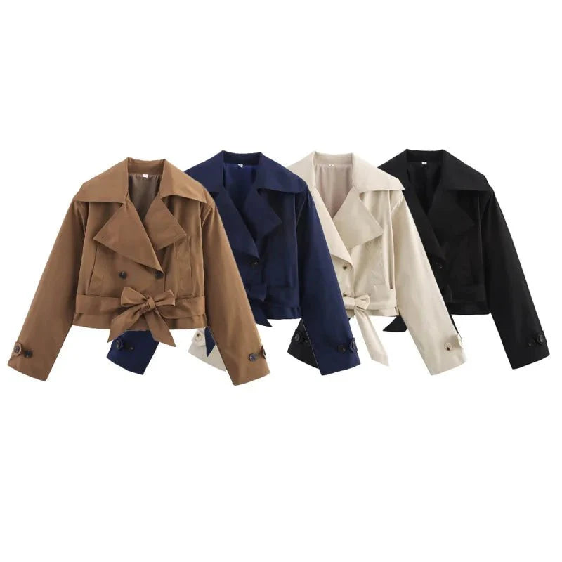 SEAME - Noelle Trench Coat Navy Blue S