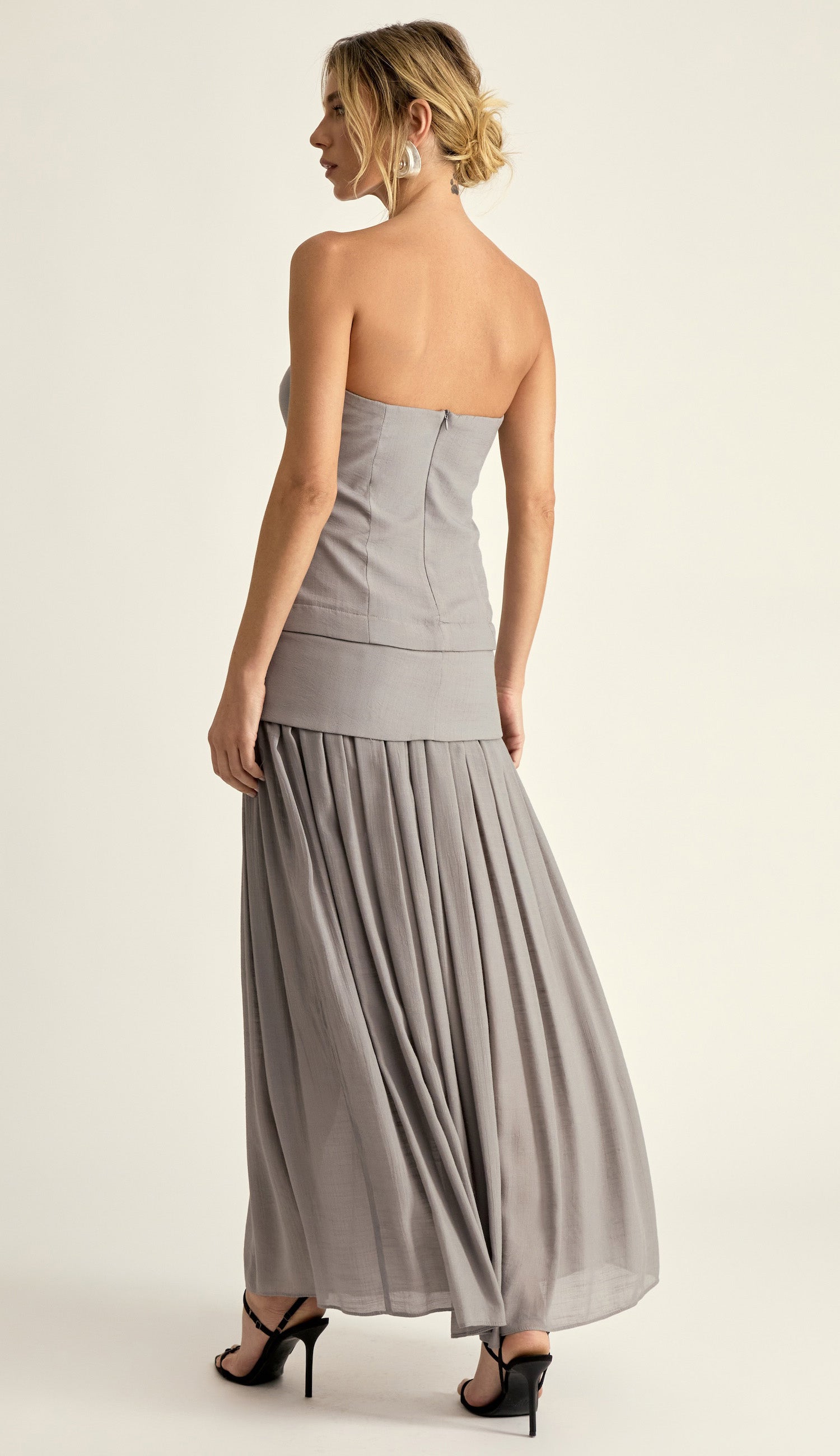 Vestido Laura Cinza