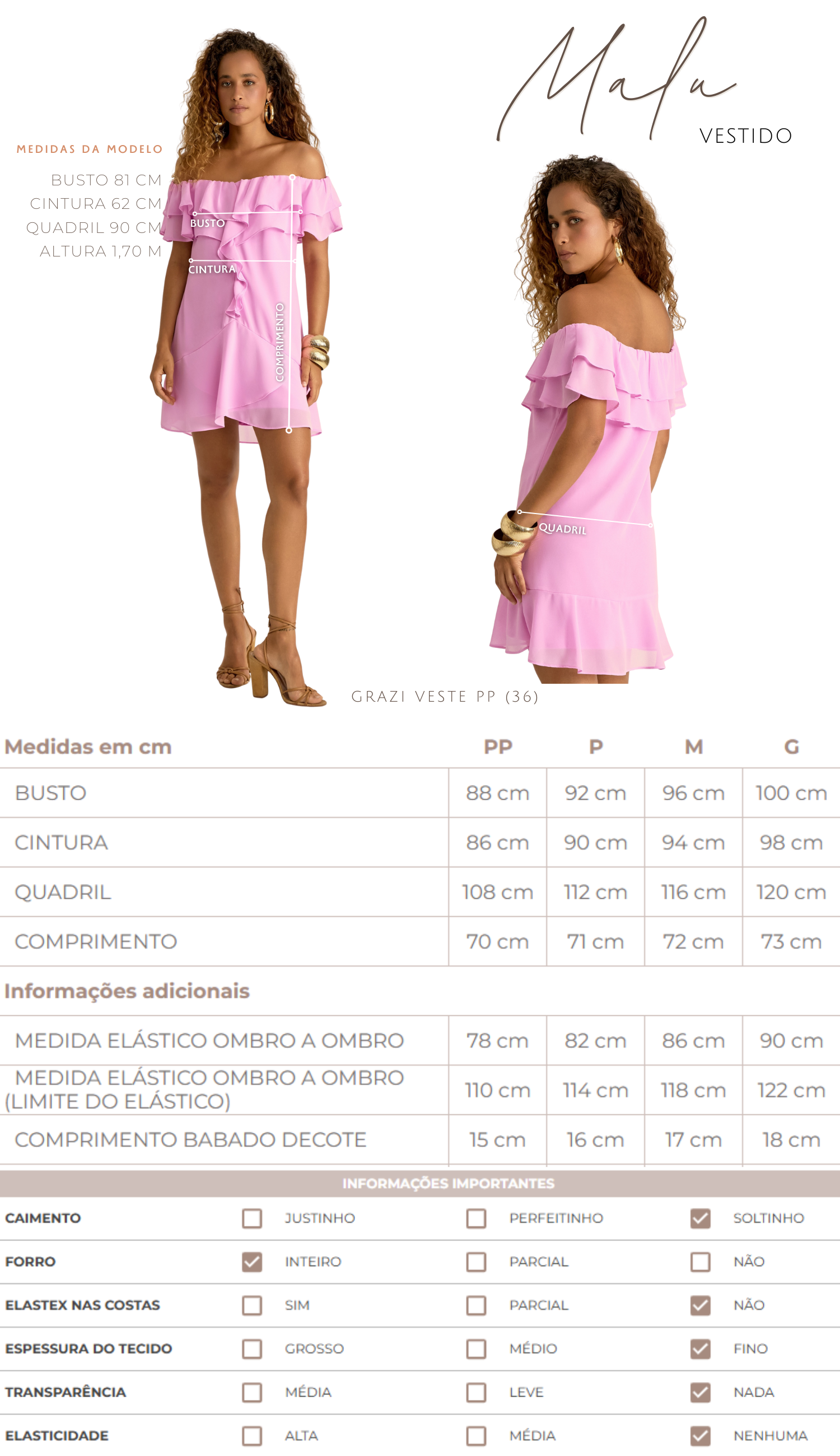 Vestido Malu Rosa