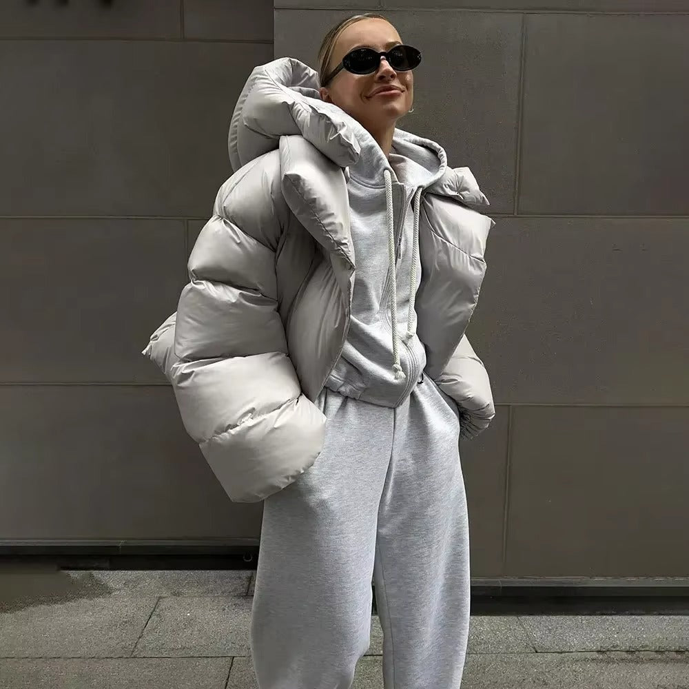 SEAME - Darcy Puffer Jacket Light Gray M