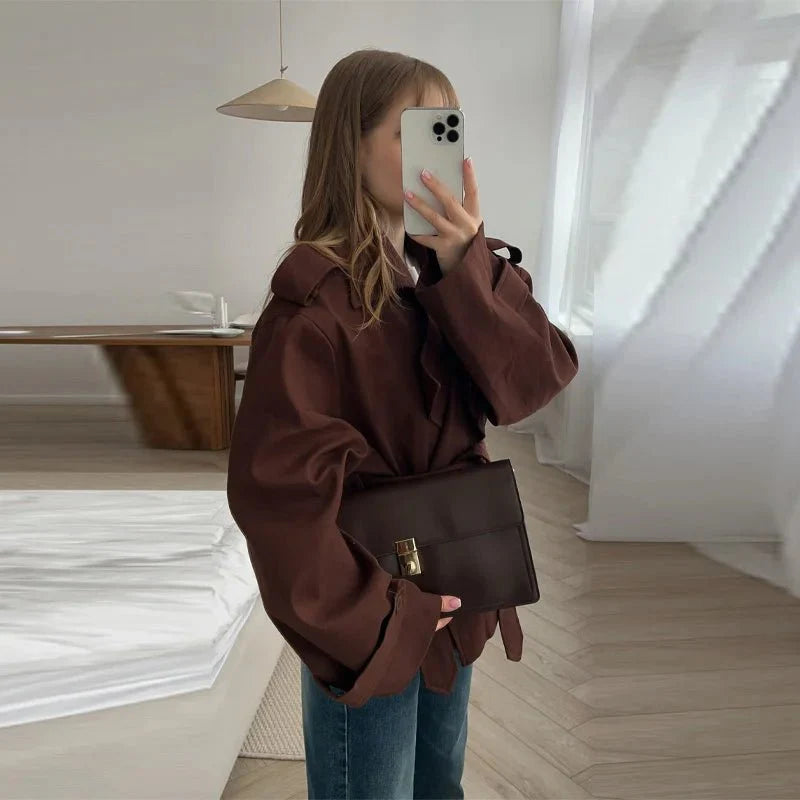 SEAME - Elizabeth Trench Coat Brown M