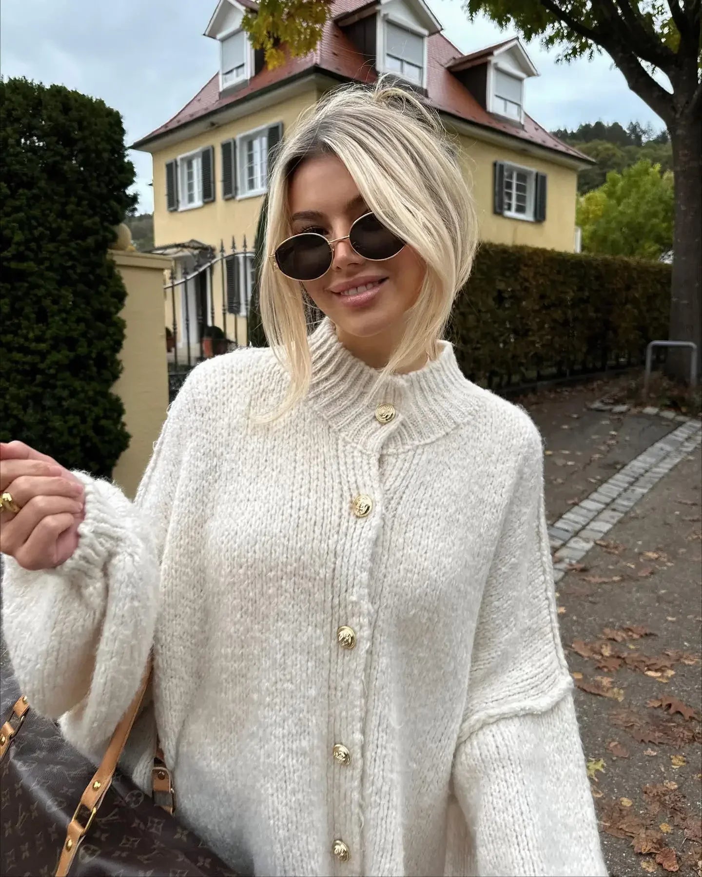 SEAME - Michaela Long Cardigan Creme S